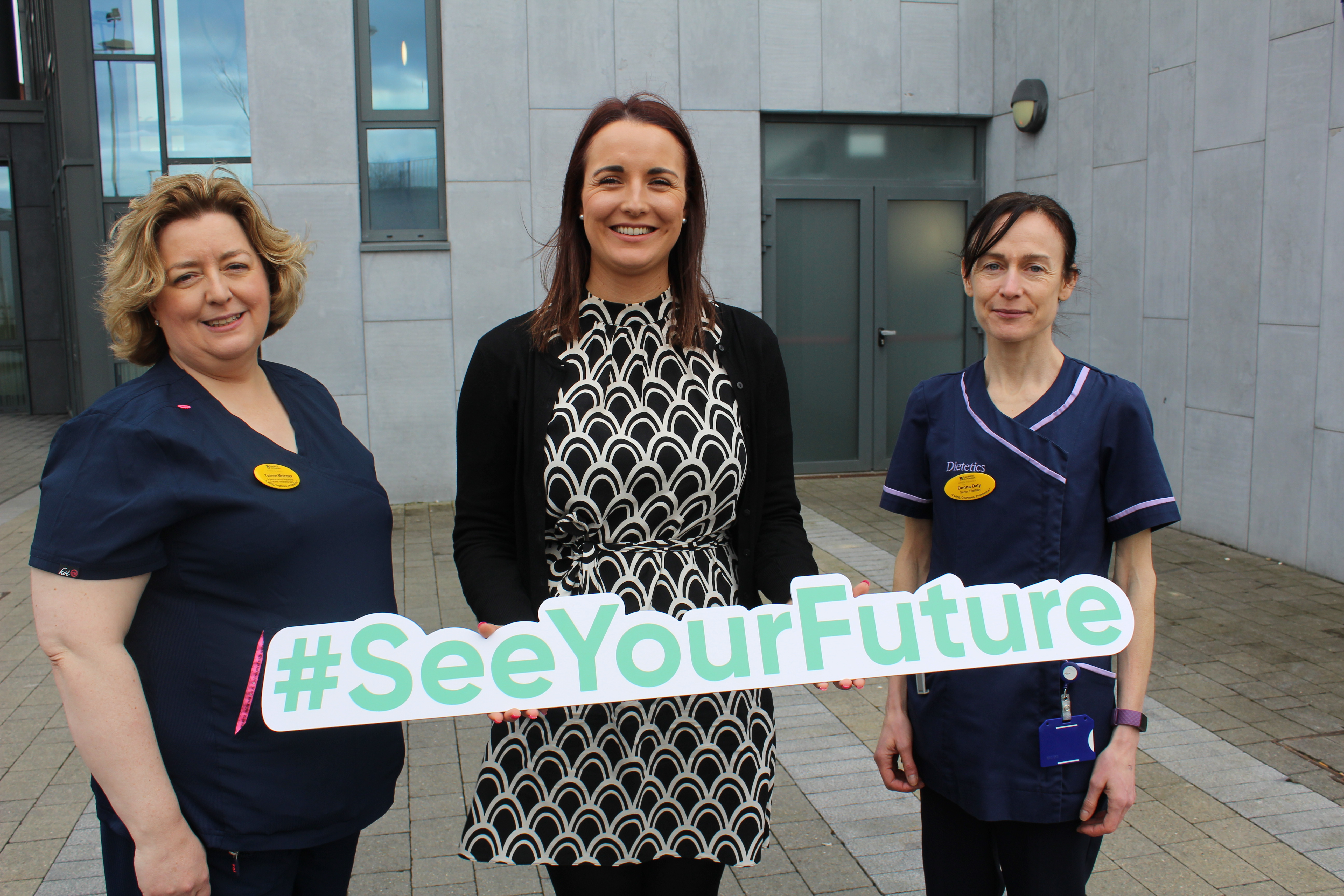 UL Hospitals Group staff were among the healthcare professionals on hand at the Junior Health Sciences Academy Early Careers Fair to discuss options for secondary students interested in working in healthcare 